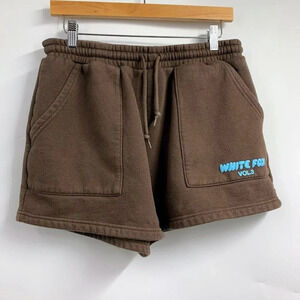 White Fox Women's Cotton Athletic Elastic Waist Drawstring Sweat Shorts Size XL